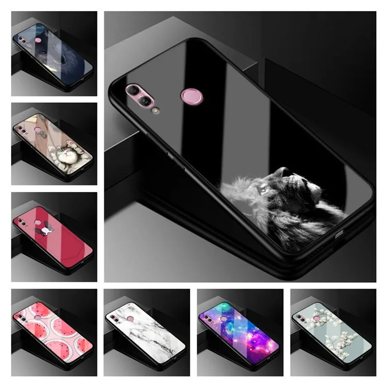 

For Coque Huawei P Smart 2019 Case 6.21" Tempered Glass Hard Back Cover For Huawei P Smart 2019 Case Psmart 2019 Funda TPU Frame