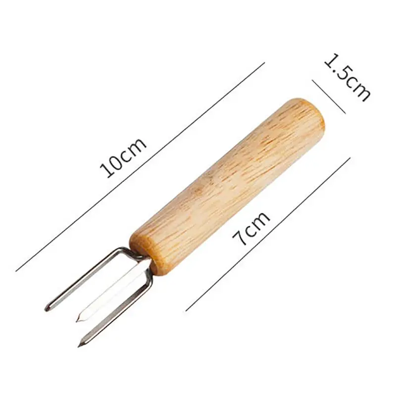 8pcs 16pcs Corn Holders Fork Multi-function Barbecue Corn Tools Wooden Handle 304 Stainless Steel Fork BBQ Barbecue Supplies