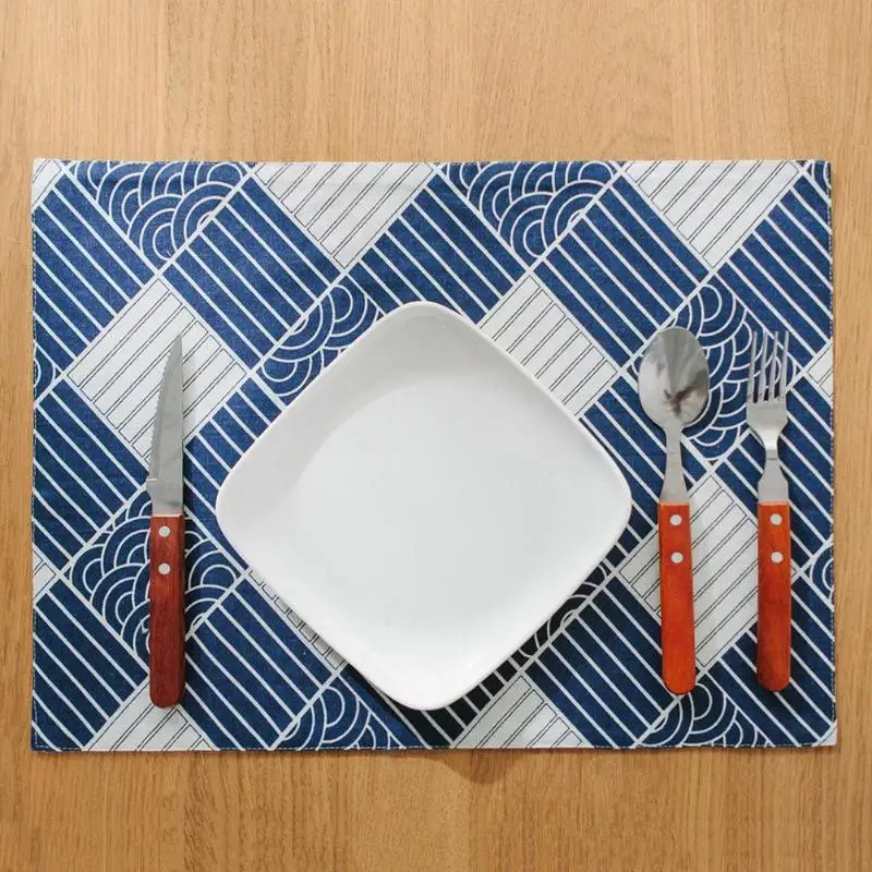 اليابانية هندسية موجة طاولة طعام حصيرة كوب القرص عاء المنزل الديكور حصيرة كوب شريط القدح شرب منصات