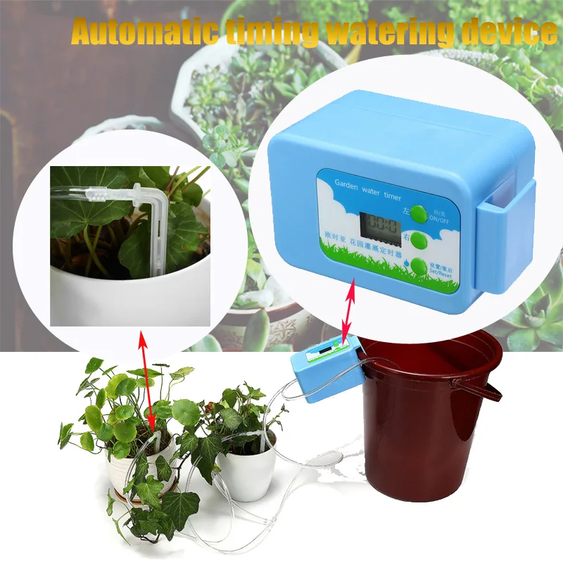 

Automatic Watering Device DIY Drip Irrigation Kit+10m Hose Watering Timer Water-Saving System Distribution Plant Garden