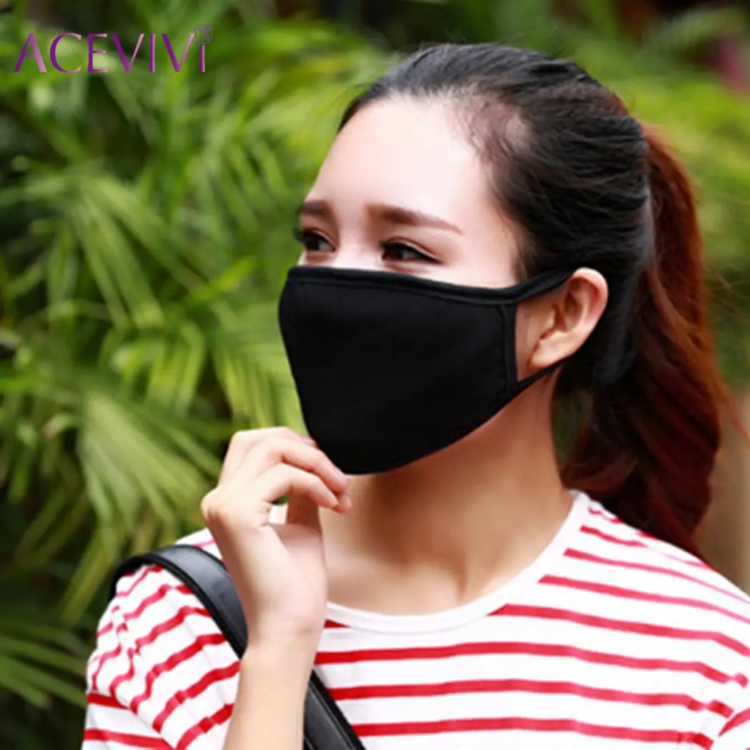 1pcs Black Cotton Blend Anti Dust nose protection Face Mouth Mask reusable Dust Ear Loop Face