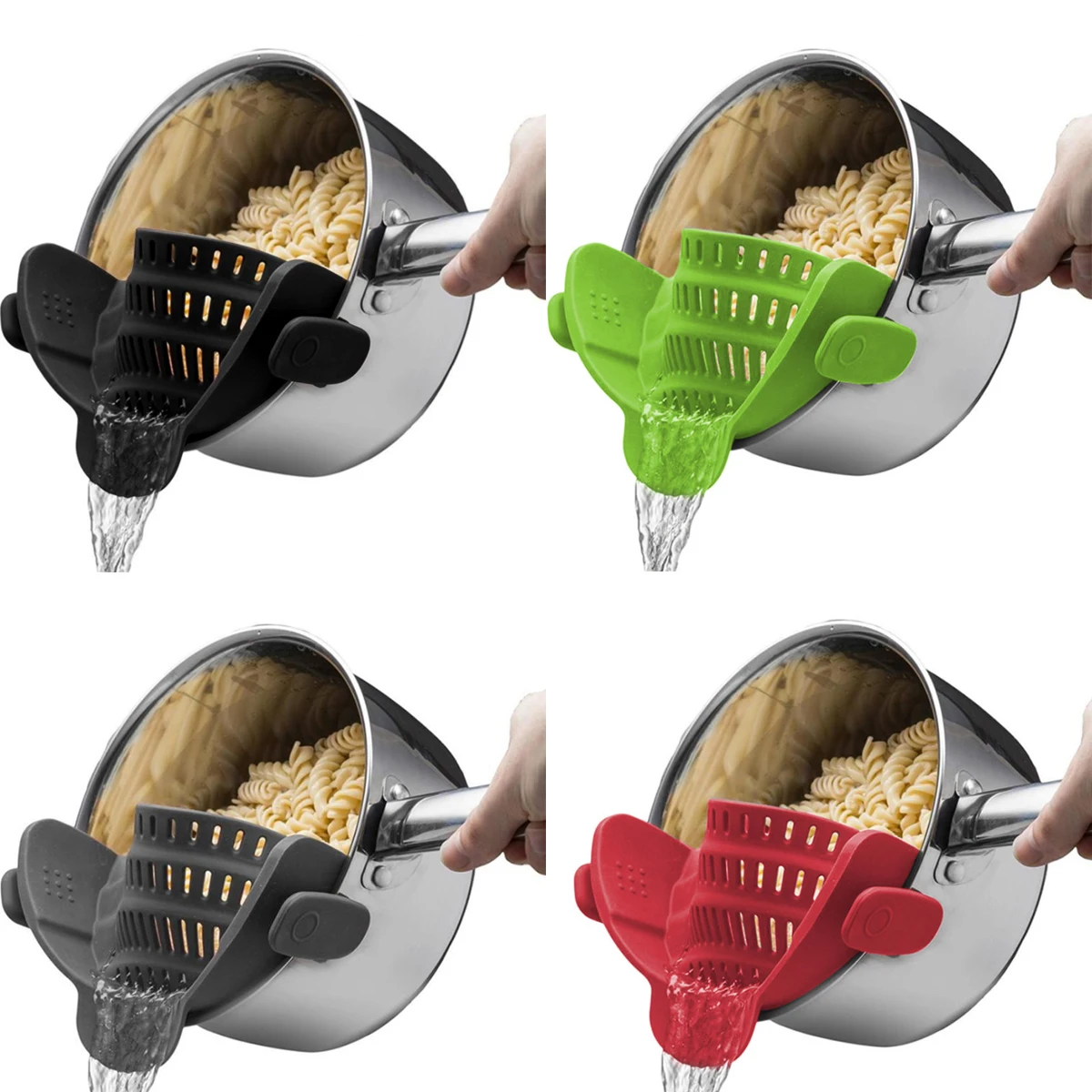 

Kitchen Gadgets Silicone Drainage Pots Household Creative Noodles Vegetables Pouring Filters Leak-Proof Baffle Drainer
