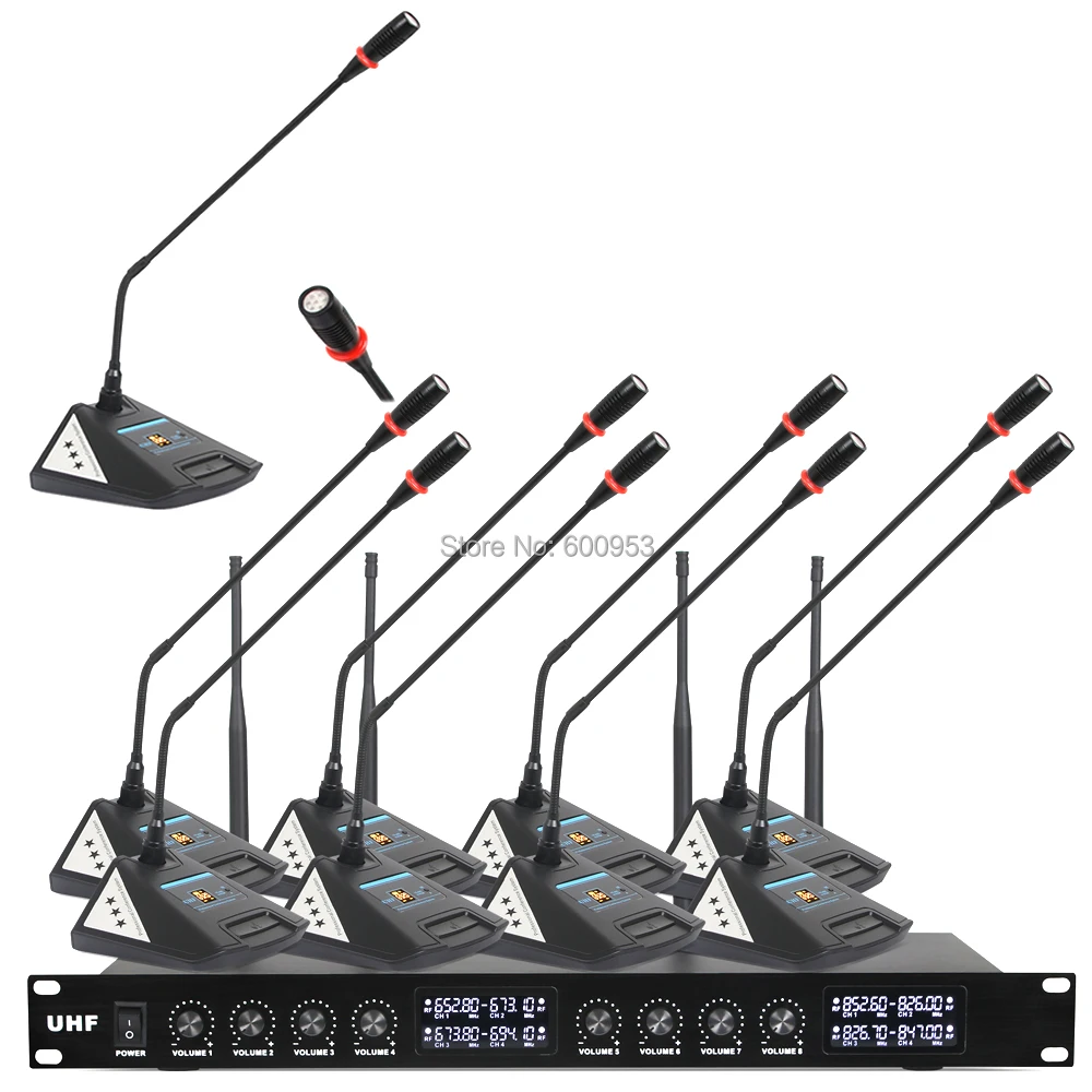 Us 537 3 10 Off Micwl Audio New Upgrade 8 Desk Wireless Digital Conference Meeting Room Microphone System 8 Table Mic Unit V800 In Microphones From
