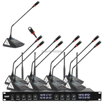 

MiCWL Audio New upgrade 8 Desk Wireless Digital Conference Meeting Room Microphone System 8 Table Mic Unit V800