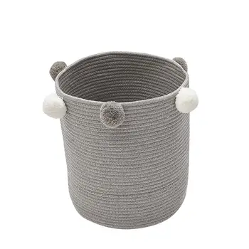 

Cotton Woven Clothes Storage Basket Kid Toys Stockpile Basket For Large Foldable Dirty Clothes Toys And Art Organizer Holder