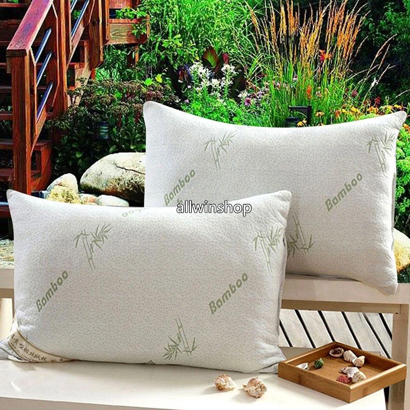 2 PACK Queen Hotel Bamboo Pillow Memory Foam Hypoallergenic Cool Comfort | Дом и сад