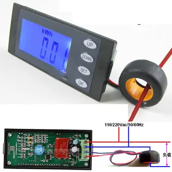 

100A Digital Combo Panel Meter Volt Amp kWh Watt Working Time clock AC110v 220v