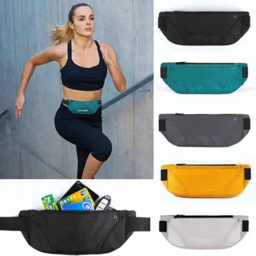 Men Women Bum Bag Fanny Pack Money Waist Pouch Canvas Belt Holiday Travel Wallet