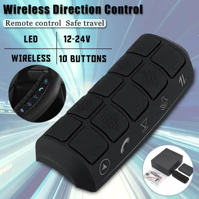 

Audew Universal Durable LED Backlight Wireless Remote Control Car Steering Wheel 10 Button Remote Control Car