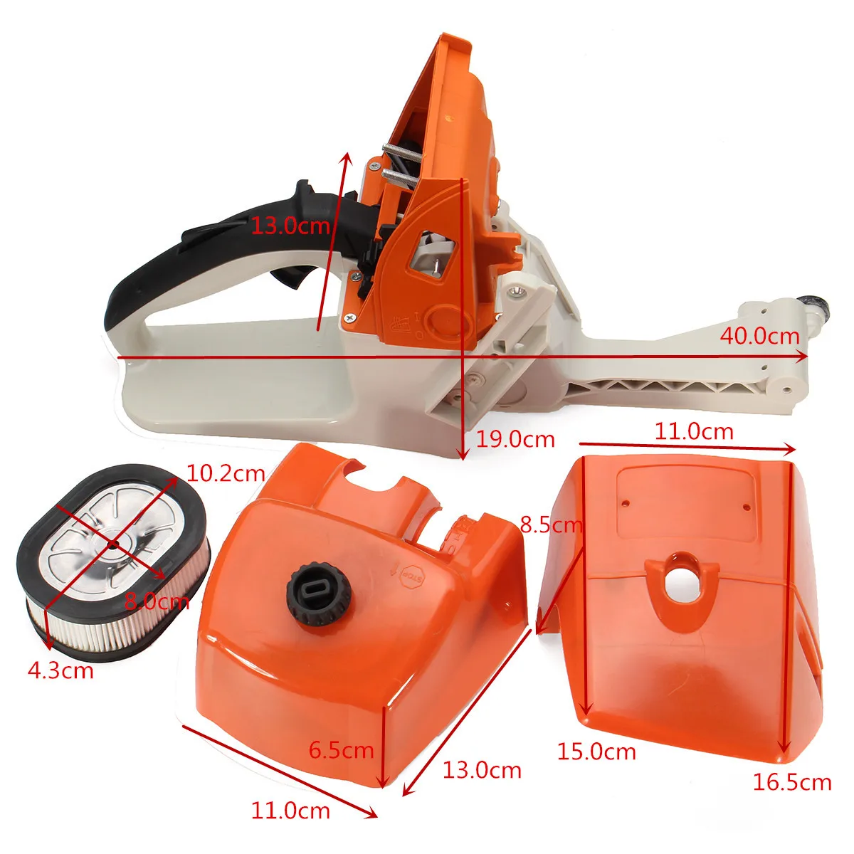 

For STIHL MS660 066 MS650 MS640 Rear Handle Gas Fuel Tank Housing Air Filter Cap Cover Shroud 1122 350 0817
