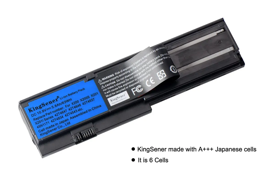 Kingsener-bateria do Portátil para Lenovo Thinkpad X200 X200s X201 Série X201i 42t4834 42t4535 42t4543 42t4650 42t4534 5800mah - Imagem 6