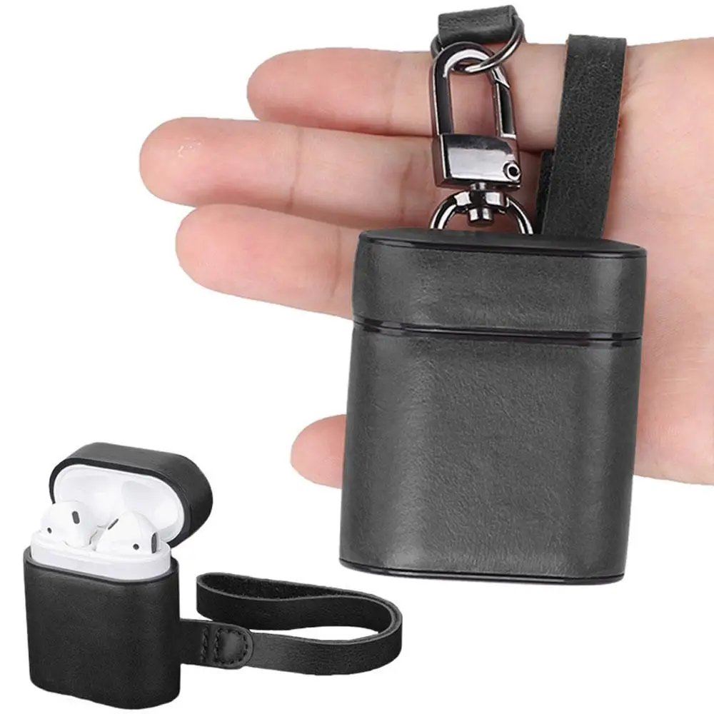 

Leather Case For AirPods Portable Shockproof Protective Cover Sleeve Skin Cover For AirPods 2 Earphones Genuine Leather Case