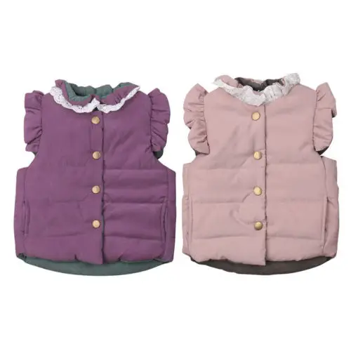 Winter Baby Toddler Girl Cotton Ruffle Lace Solid Vest Coat Waistcoat Warm Slim Outerwear Cute Clothes 0-4T Winter Baby Toddler Girl Cotton Ruffle Lace Solid Vest Coat Waistcoat Warm Slim Outerwear Cute Clothes 0-4T