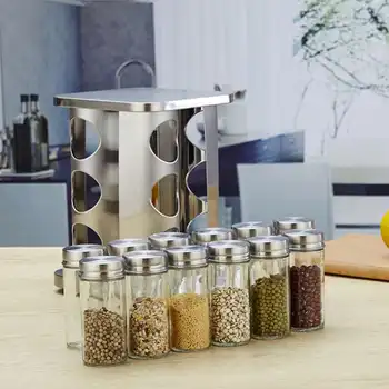 

Rotary Seasoning Jar Seasoning Box Stainless Steel Salt Pot