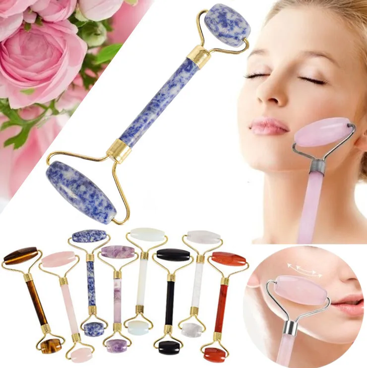 

Natural Quartz Jade Facial Massage Roller for Face Body Slimming Anti Cellulite Health Care Tools Anti Wrinkle Face Beauty Tool