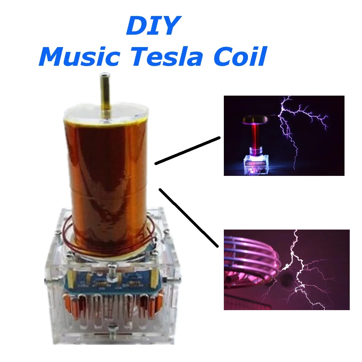 DIY 24 в мини Тесла катушки комплект мини Музыка плазменный динамик с катушкой Тесла беспроводной передачи DC Diy Kit