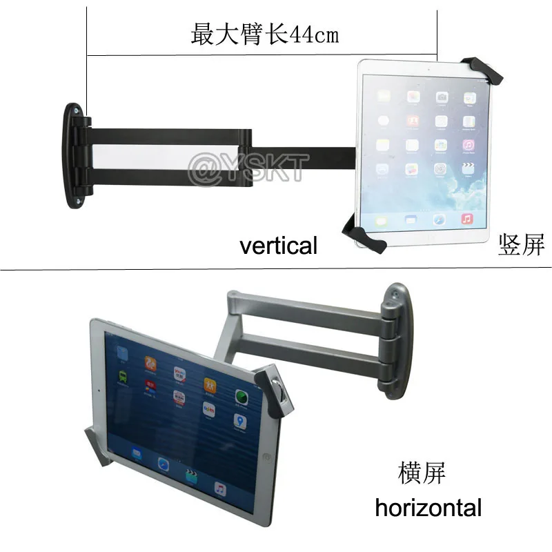Планшет безопасности настенное крепление артикуляционный дисплей кронштейн универсальный замок держатель для поверхности pro/samsung galaxy tab 10,1/huawei