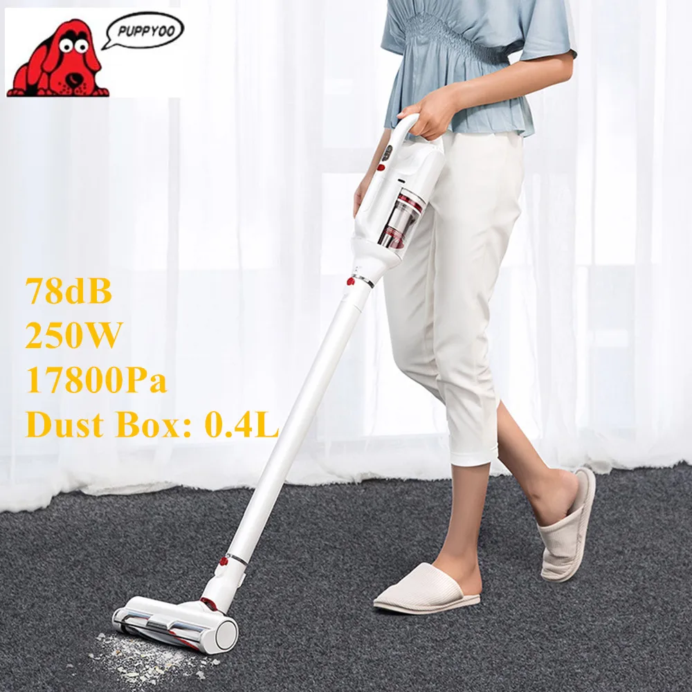 

PUPPYOO T10Pro Handheld Wireless Strong Suction Vacuum Cleaner Aspiradora Low Noise Home Aspirador Dust Collector Cleaner Brush