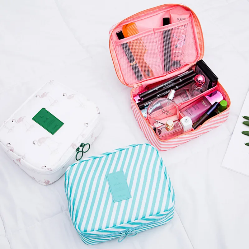 

Twill Flower Mesh Cosmetics Package Travel Portable Square cube makeup organizer make up organizador penteadeira kutu pendientes