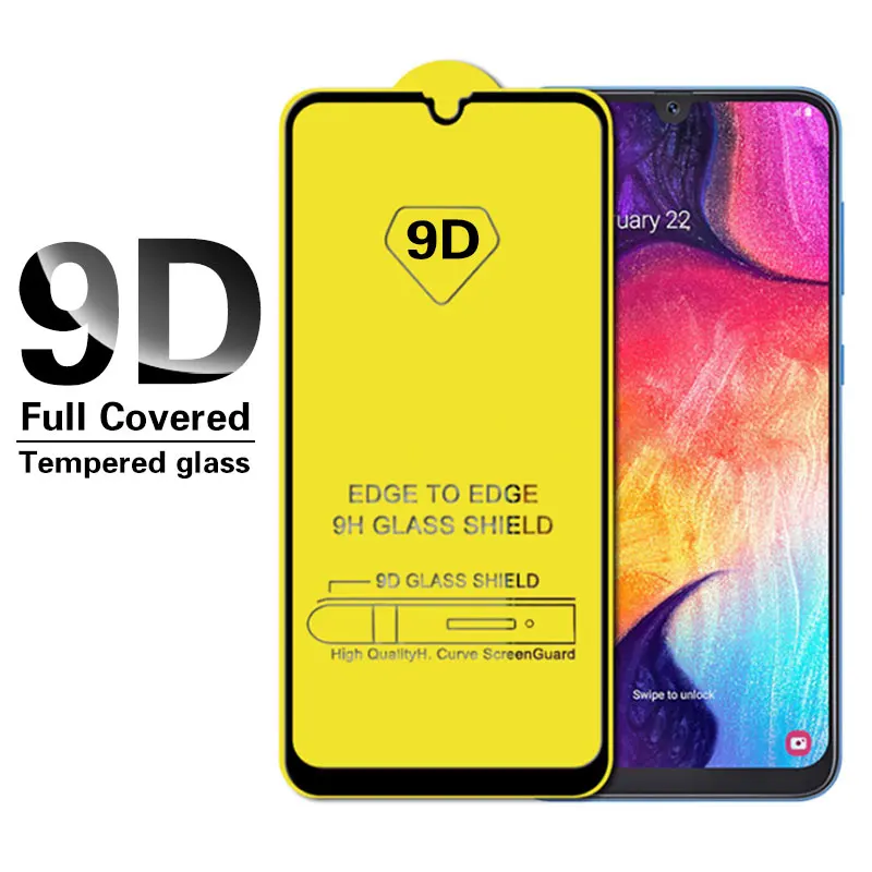 

Tempered Full Protective Glass On For Samsung Galaxy A30 A50 A40 A20 A10 A60 A70 A80 A90 M20 M10 M30 Screen Protector Glass Film