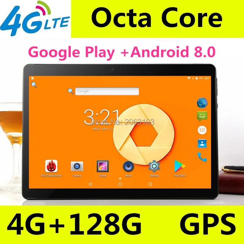 Бесплатная 10 1 дюймов планшеты 3G 4G Lte Android 8 Phablet PC Tab Pad &quotIPS MTK Восьмиядерный 4 Гб RAM 128