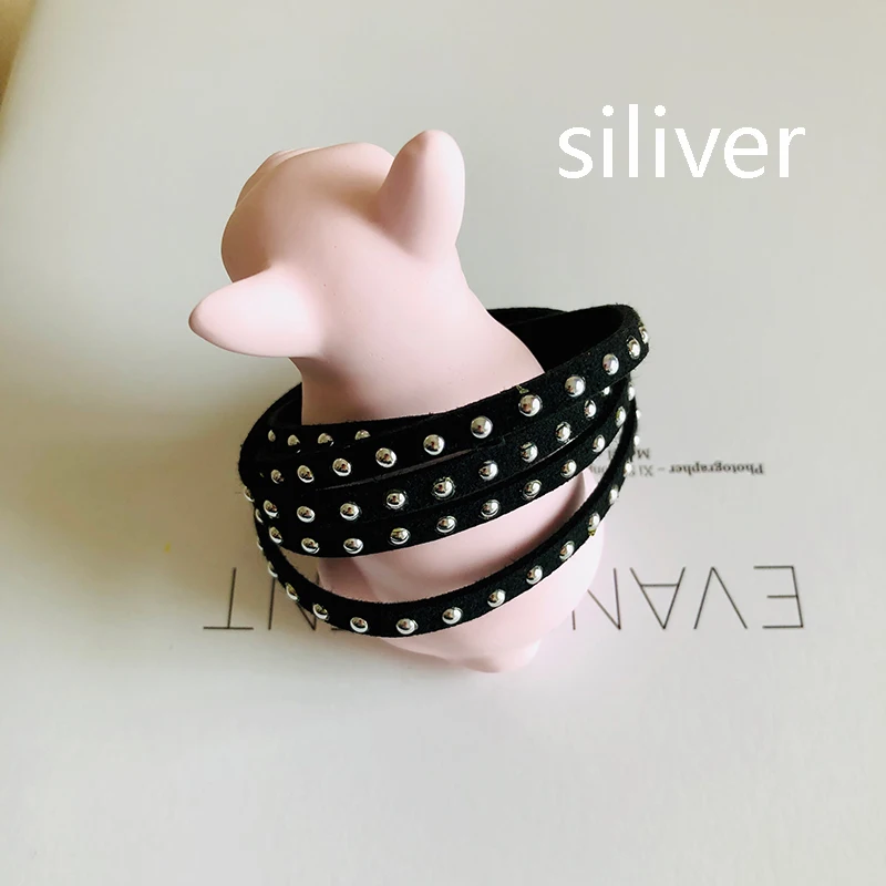 Ожерелье в виде собаки аксессуары для рукоделия украшение заклепки кожаный шнур