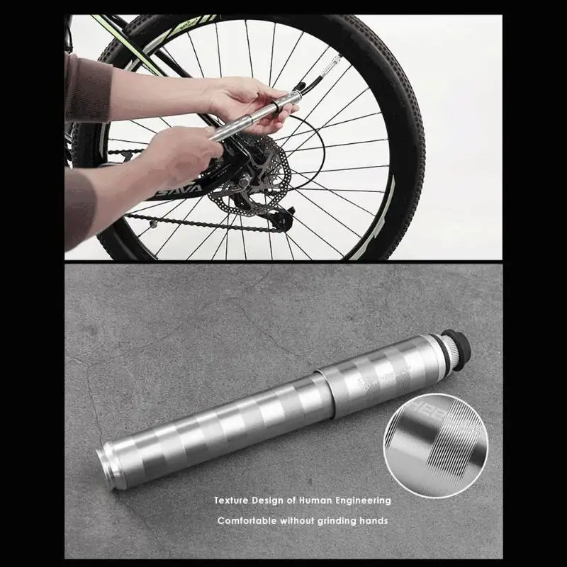 

Mini Bicycle Pump Aluminum Alloy Portable Light Air Pump for Bike Cycling Tyre Tire Ball High Pressure Inflator