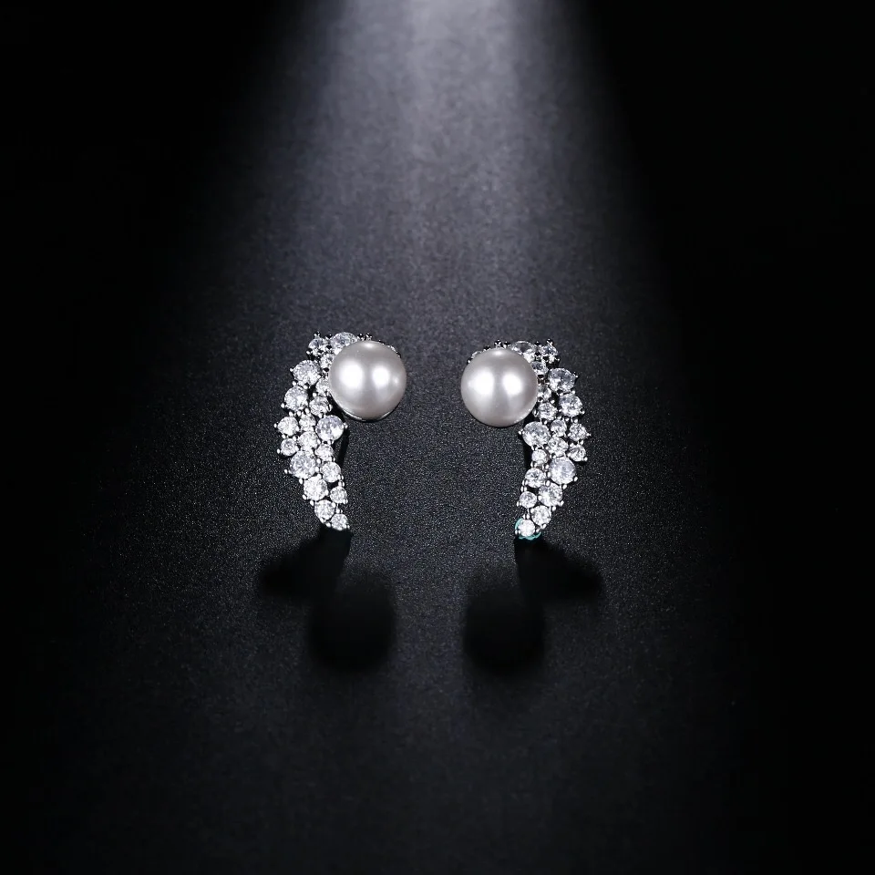 UMGODLY, Новое поступление, роскошные серьги-ветки, кубический цирконий, листья, жемчужные серьги, элегантные женские свадебные украшения