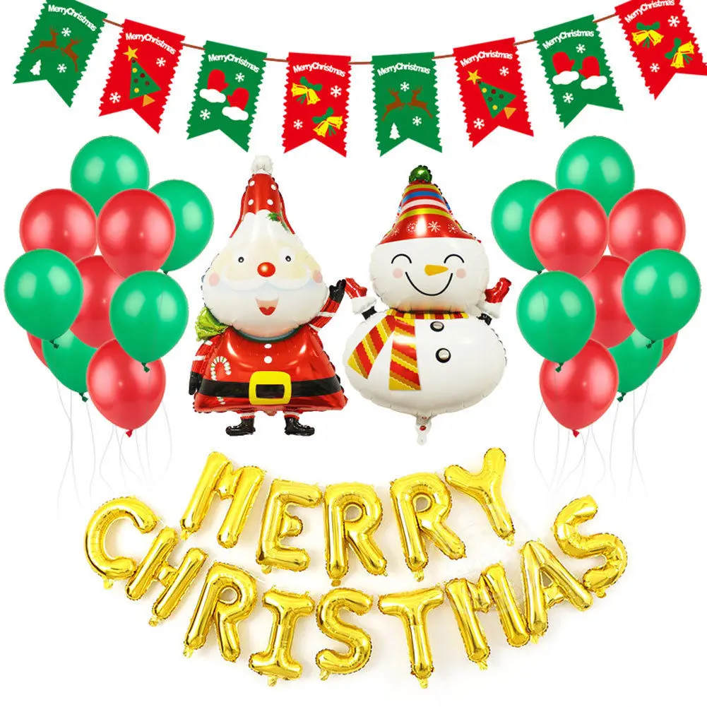New Year Christmas Balloons Set Party Decoration Balloon Santa Claus Tree Merry Foil Xmas | Дом и сад