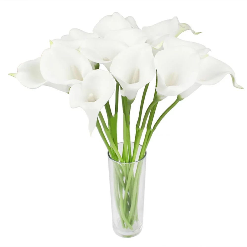 

Bouquet Calla Lilly Fake Flower Pure White Artificial Bouquet Flowers New