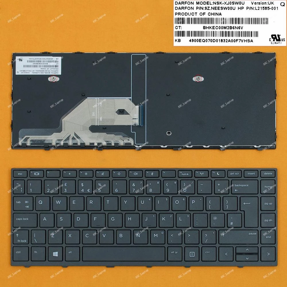 New UK QWERTY Keyboard For HP Probook 430 G5 440 G5 445 G5 Laptop 