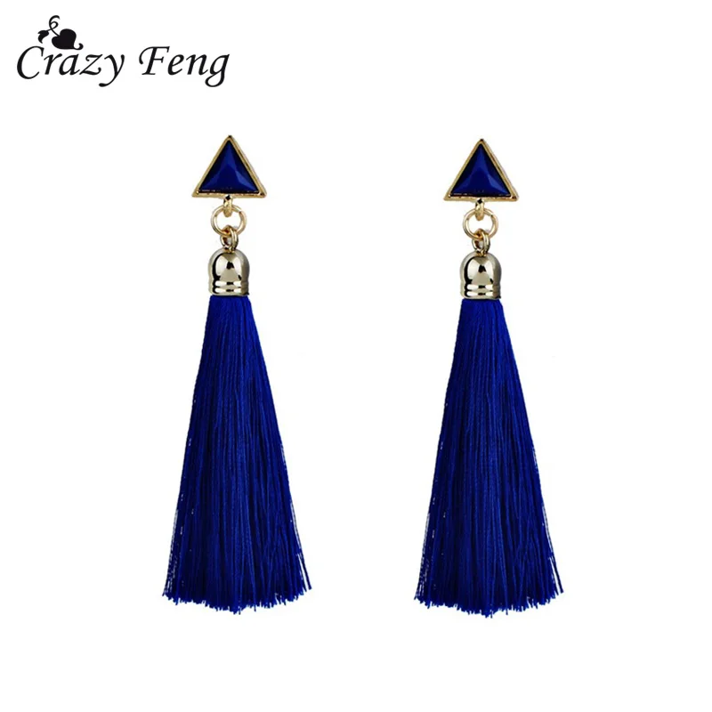 

Crazy Feng Europe Style Long Tassel Dangle Earrings for Women Fashion Fringe Drop Earrings Bijoux Bohemian Pendientes Jewelry