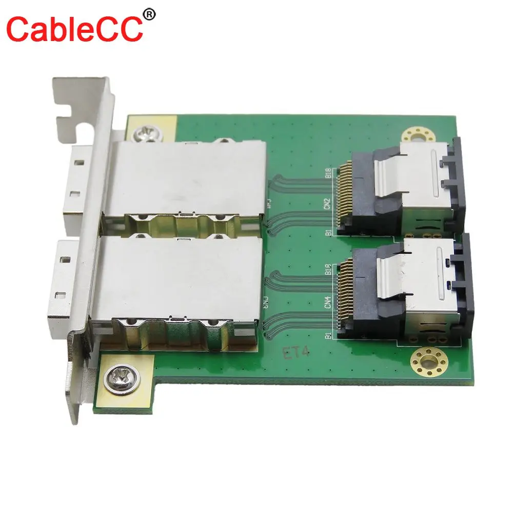 

Двойной порт Cablecc, внутренний Mini SAS 4i, внешний Mini SAS 4x SFF-8087 PCI Card с монтажной пластиной PCI
