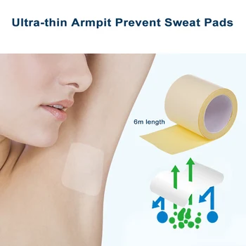 

1 Roll Disposable Armpit Prevent Sweat Pads Transparent Underarm Dry Antiperspirant Sticker Ultra-thin Keep Dry Stickers