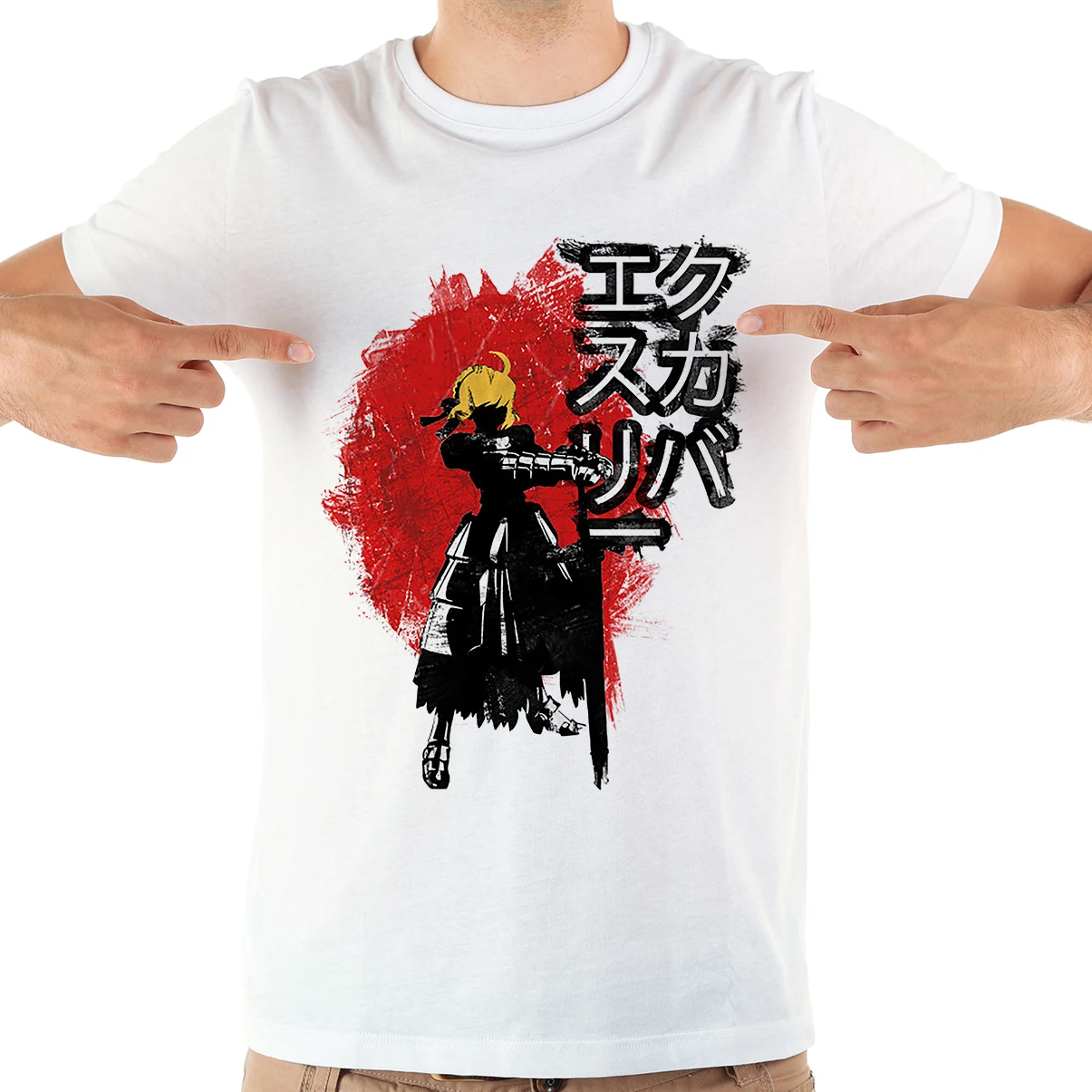Футболка мужская с рисунком из аниме Fate Stay Night The Excalibur Holder новая белая