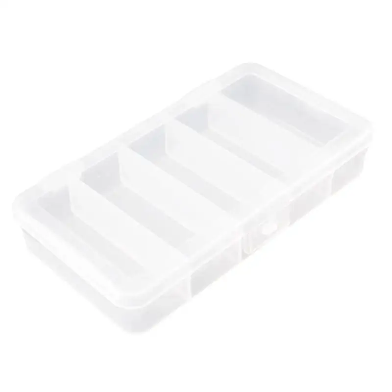 

5 Compartments Storage Case Box Transparent Fishing Lure Fishhook Box Spoon Hook Bait Tackle Box Fish Accessory Box Container