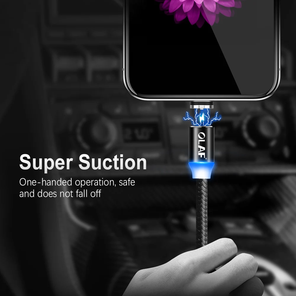 أولاف 1 M 2 M كابل USB مغناطيسي المصغّر usb سريع شحن المغناطيس الحبل ل فون XS ماكس سامسونج S9 Xiaomi نوع C الهاتف المحمول الكابلات