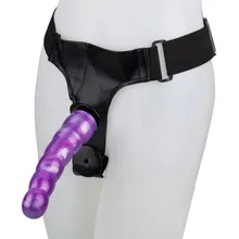 Double Dong Female Hard Adjustable Strap On Dildo Harness Lesbian Sex Toy For Women Couple Adult Erotic Product Purple