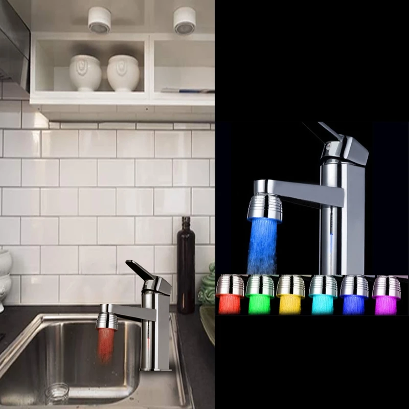 

New-LED faucet light temperature sensor 3 color no battery faucet
