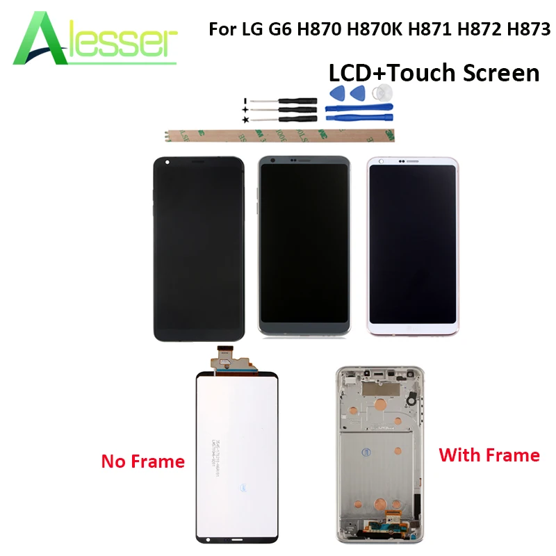 

Alesser For LG G6 H870 H870K H871 H872 H873 LCD Display And Touch Screen Assembly Repair Parts With Tools For LS993 US997 VS988