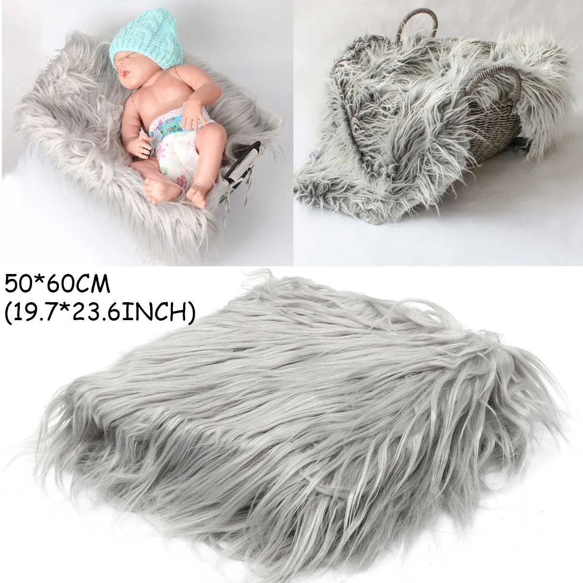 

60 x 50cm Newborn Baby Photography Props Blanket Wool blanket soft safe photo props Background Rug home decoration Carpet