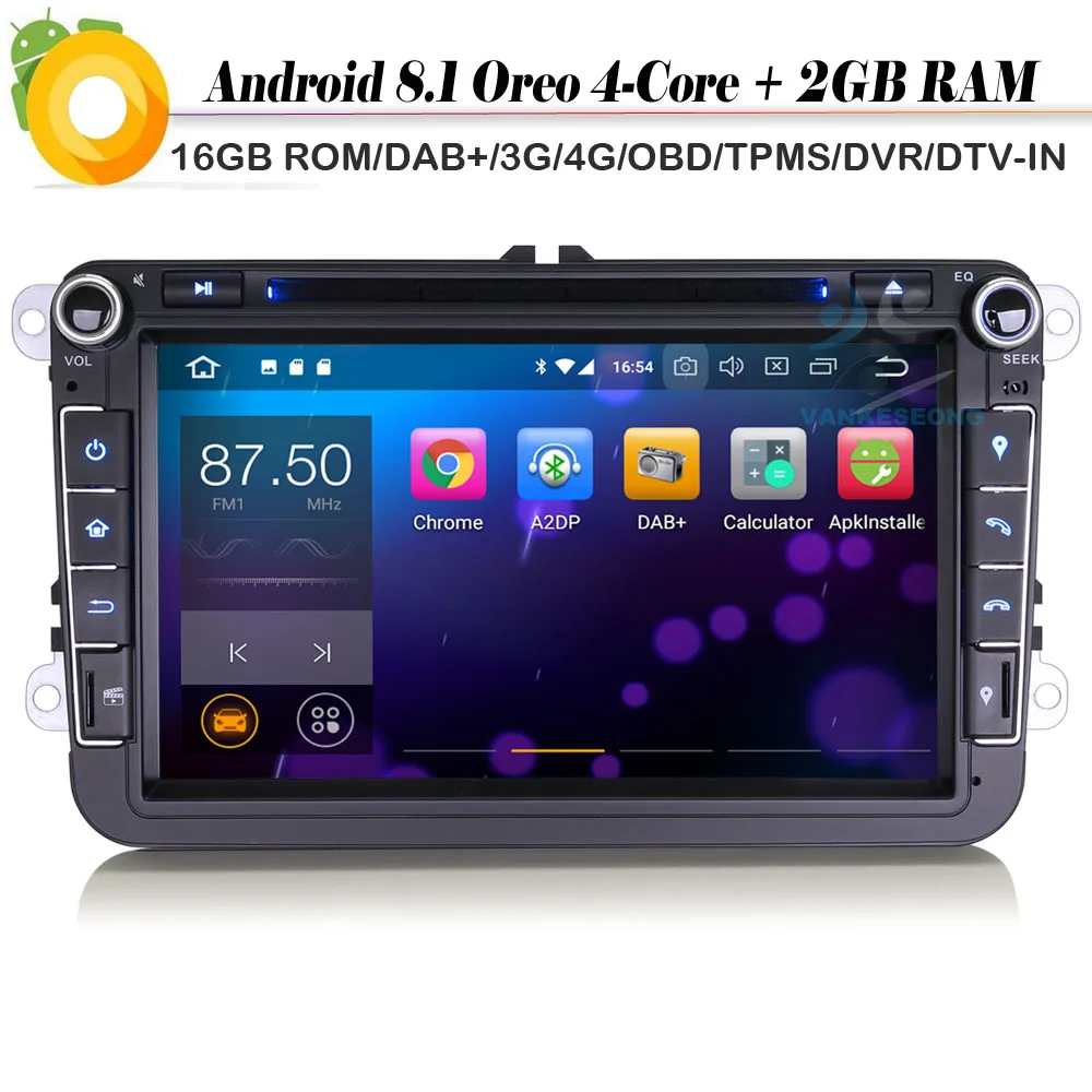 Автомобильный GPS навигатор DAB + 4 ядра 8 дюймов Android 1 для VW Passat Golf 5/6 T5 Amarok Vento Wi Fi 4G CD DVR