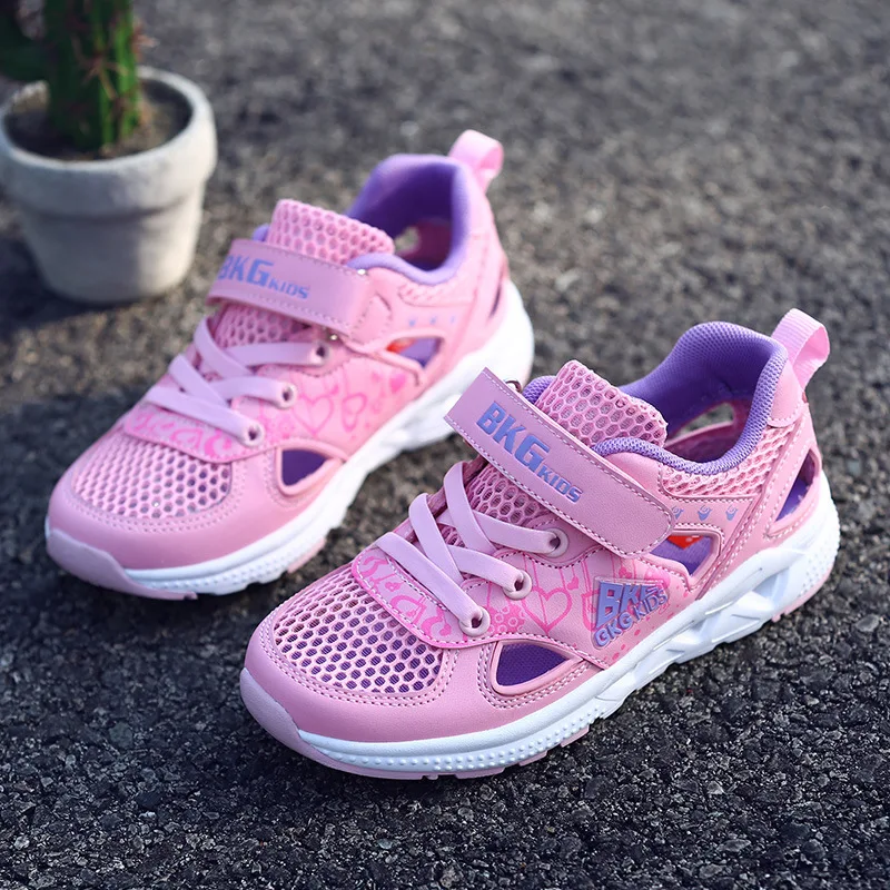

2019 Spring Kids Girls Sneakers Summer Children Single Mesh Hollow Out Casual Shoes Child Running Sport Shoes