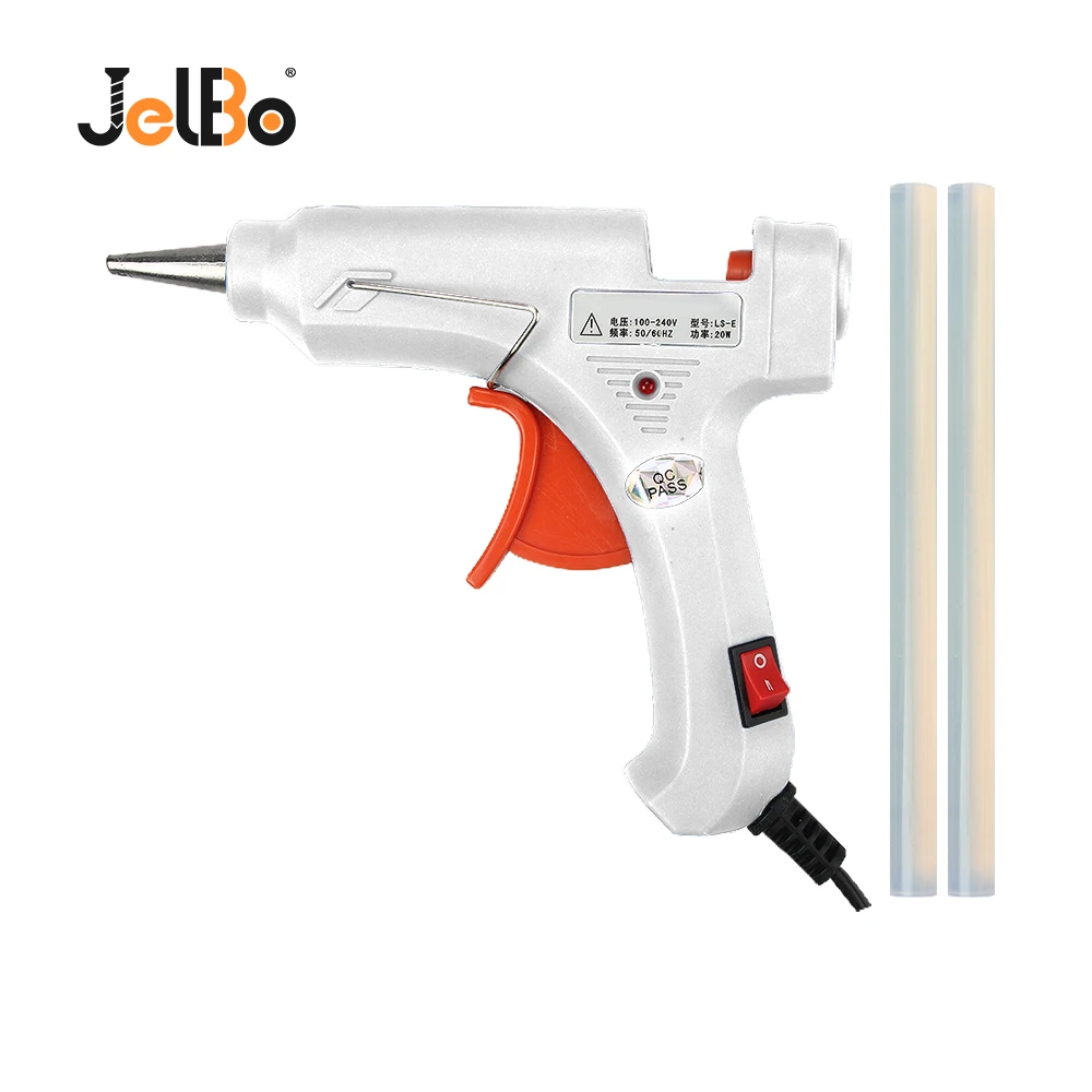 

JelBo EU Plug Hot Melt Glue Gun Repair Tool Melting Iron 7x100mm Adhesive Stick Electric Melting Iron Wax Seal Power Tools 20W
