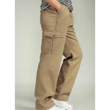 Осенне-зимние толстые повседневные штаны хлопковые мужские длинные штаны плюс размер свободные комбинезоны комбинезон мужские брюки Xl 3xl 4xl 5xl 6xl