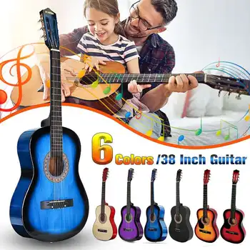 

38" Beginners Acoustic Guitar with Guitar Case, Strap, Tuner&Pick Steel Strings Guitar Musical Instruments