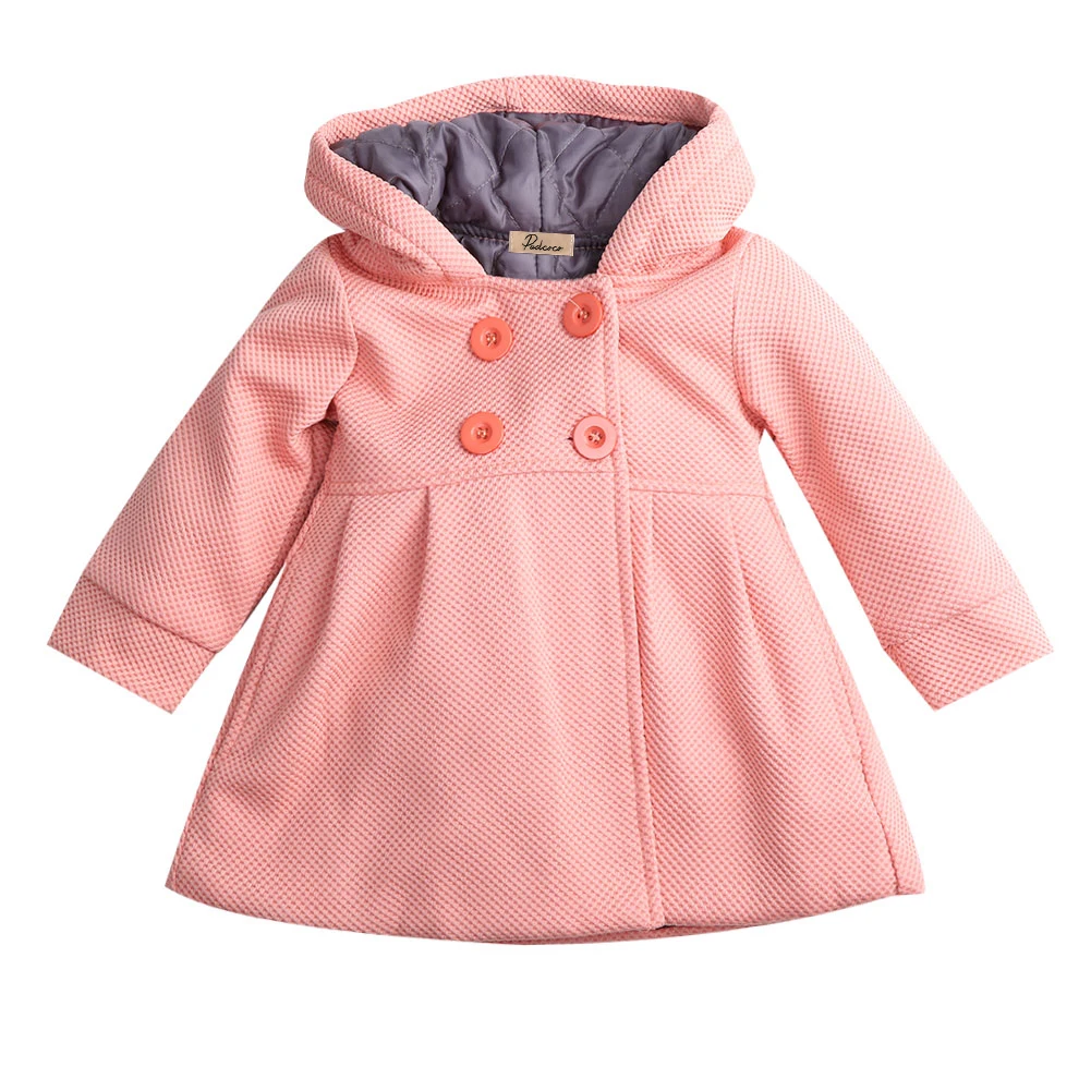 

Cotton New Baby Toddler Girl Clothing Autumn Winter Horn Button Hooded Coat Outerwear Jacket Girls 6M-3T
