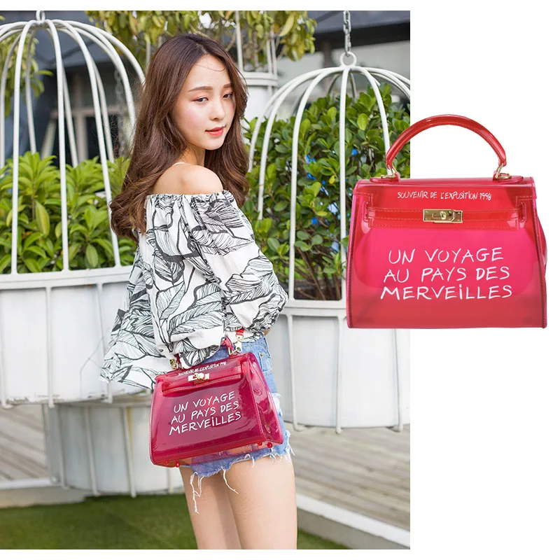 New 2019 Women Fashion Transparent PVC Clear Alphabet Jelly Shoulder Bag Letters Candy Color Water Proof Messenger Tote Handbag New 2019 Women Fashion Transparent PVC Clear Alphabet Jelly Shoulder Bag Letters Candy Color Water Proof Messenger Tote Handbag