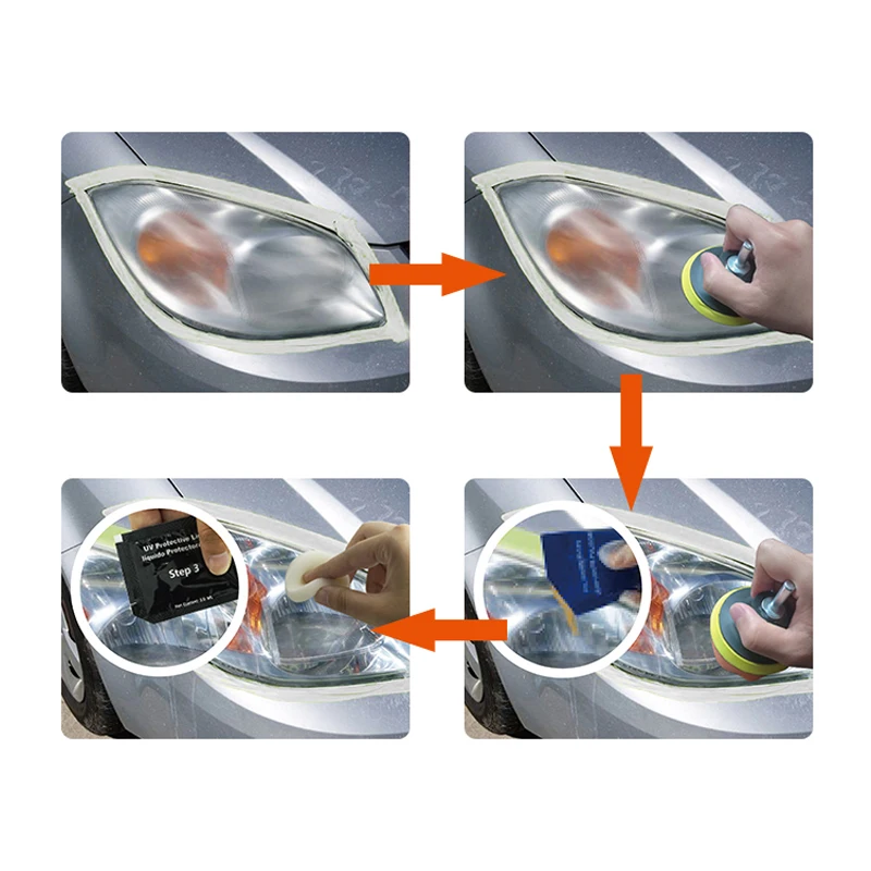 Visbella налобный фонарь Полировальная паста комплект DIY фара восстановление для автомобиля авто Уход ремонт ручной инструмент набор машина с тканью