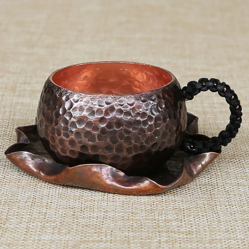 اليدوية خمر النحاس النقي القهوة كوب الشاي المياه النبيذ كوب فنجان dinkware coffeeware القدح